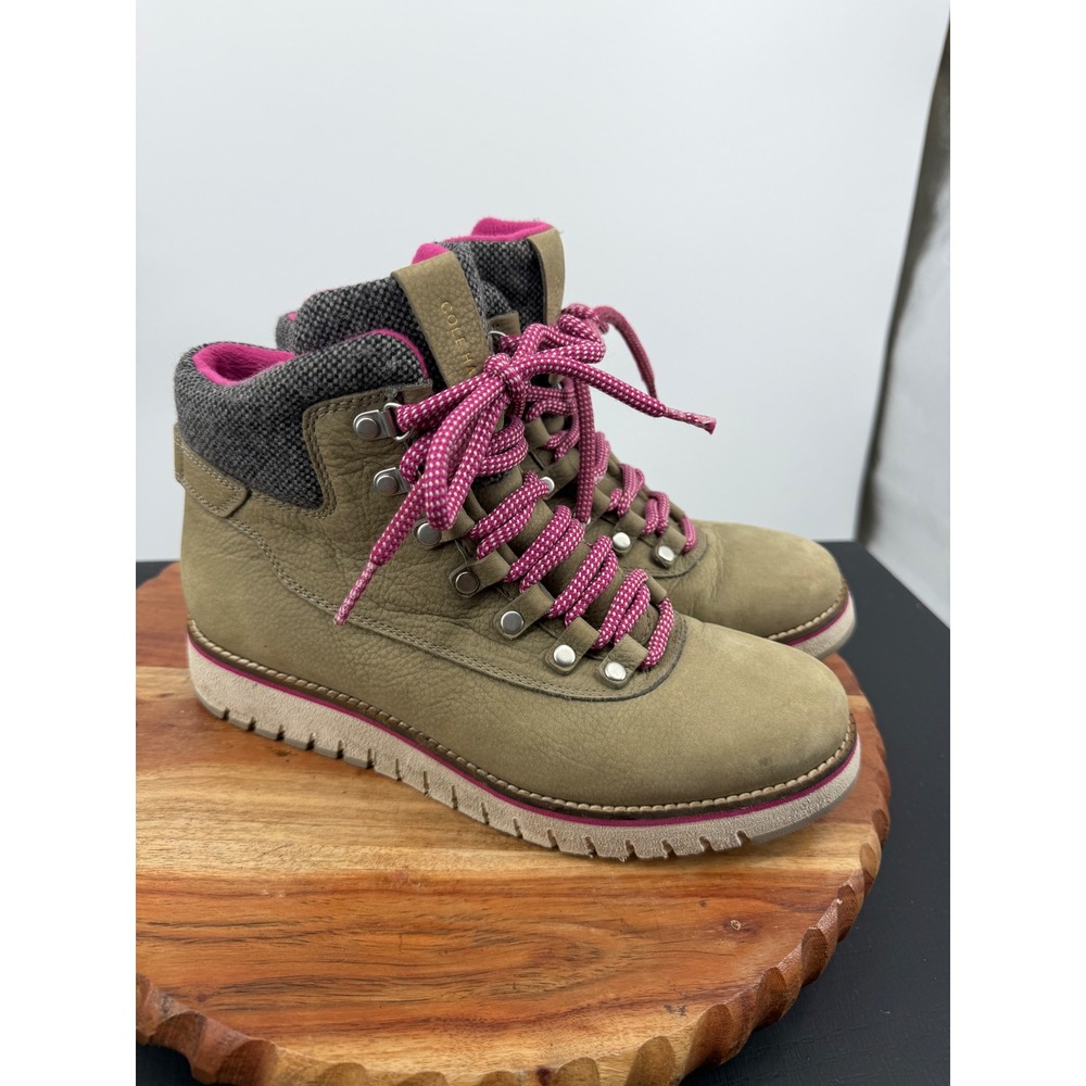 Cole Haan GrandExplore Hiker Boots Women 7.5 Olive Green Waterproof W21644